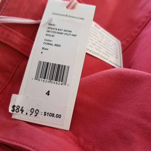 Vinyard Vines garment dyed skinny utility Pants - Picture 7 of 8